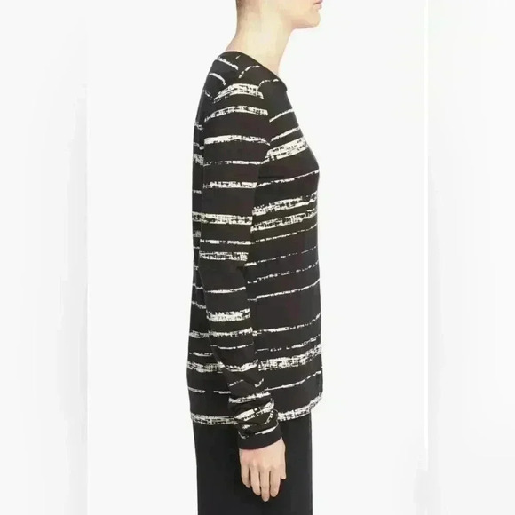 Vince Shadow Stripe Cotton & Modal Crewneck Tee XS Women's - Picture 2 of 11